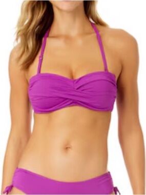 NWT Anne Cole Bandeau Bikini Top – Pink – Size S – Strapless + Removable Strap